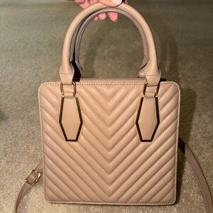 Elegant Quilted Tan Handbag